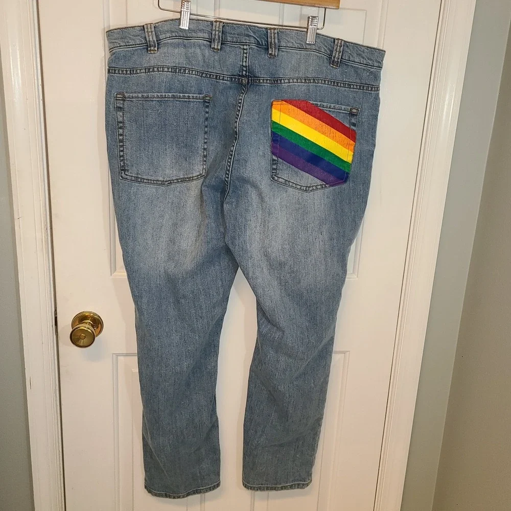 True Nation by‎ DXL Wild Pride Jeans Mens 44x30 Tapered Fit Distressed Denim NEW